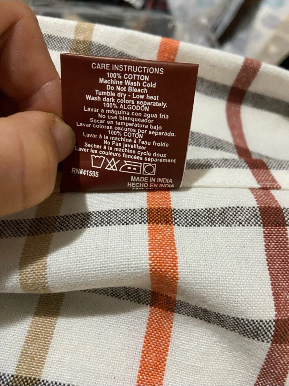 Trends Plaid Cotton 52 X 70” Tablecloth